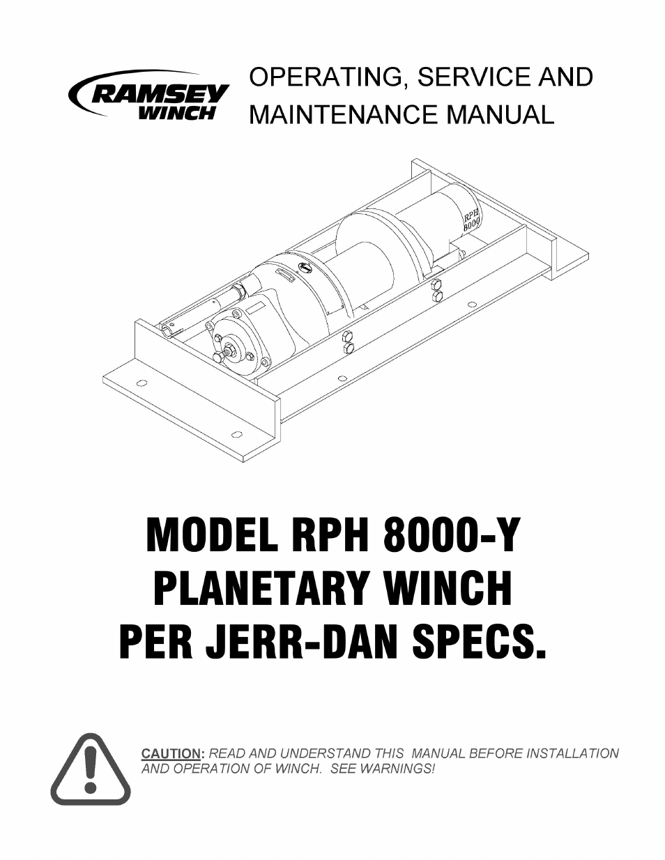 Ramsey Winch RPH-8000Y (JERR-DAN) User Manual | 20 pages