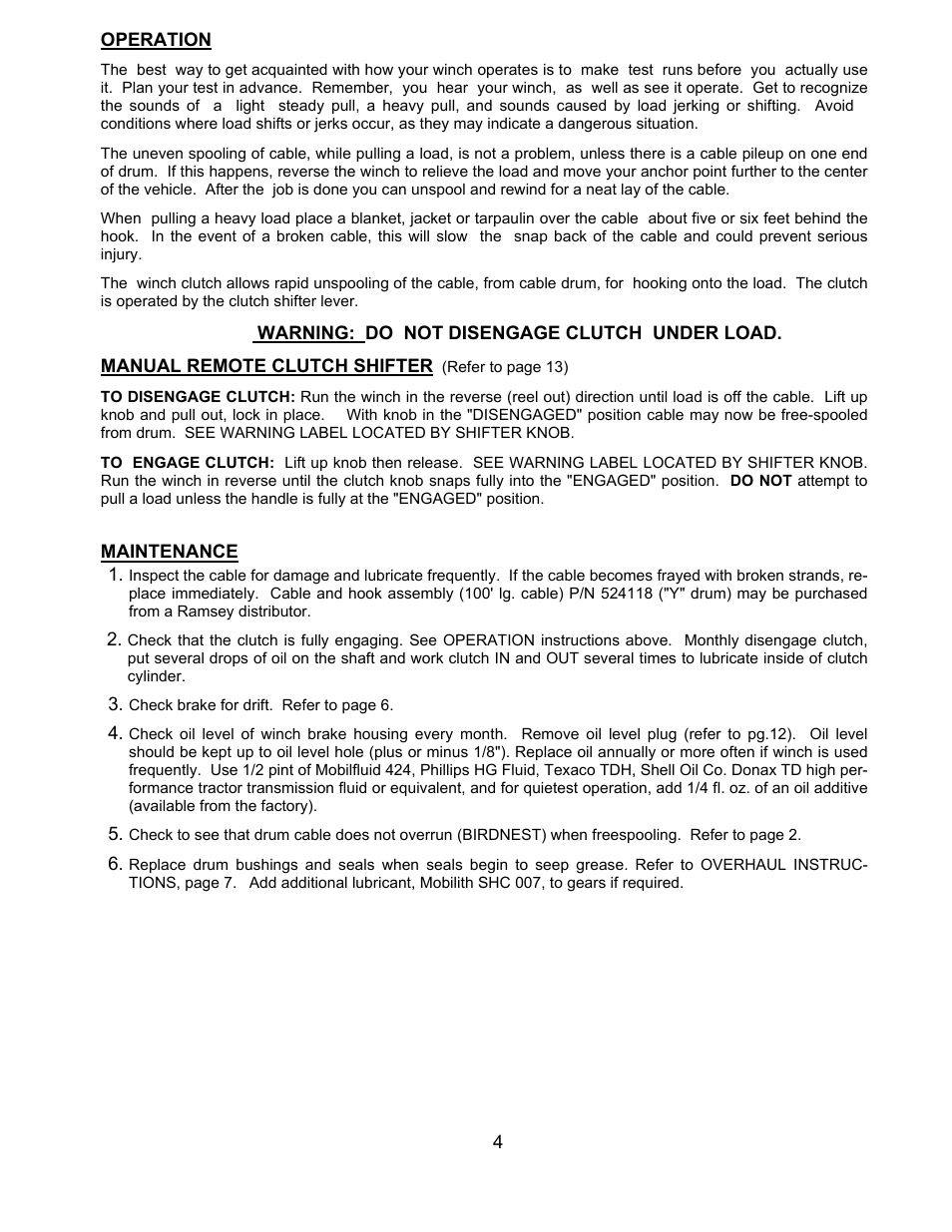 Ramsey Winch RPH-8000Y (JERR-DAN) User Manual | Page 6 / 20