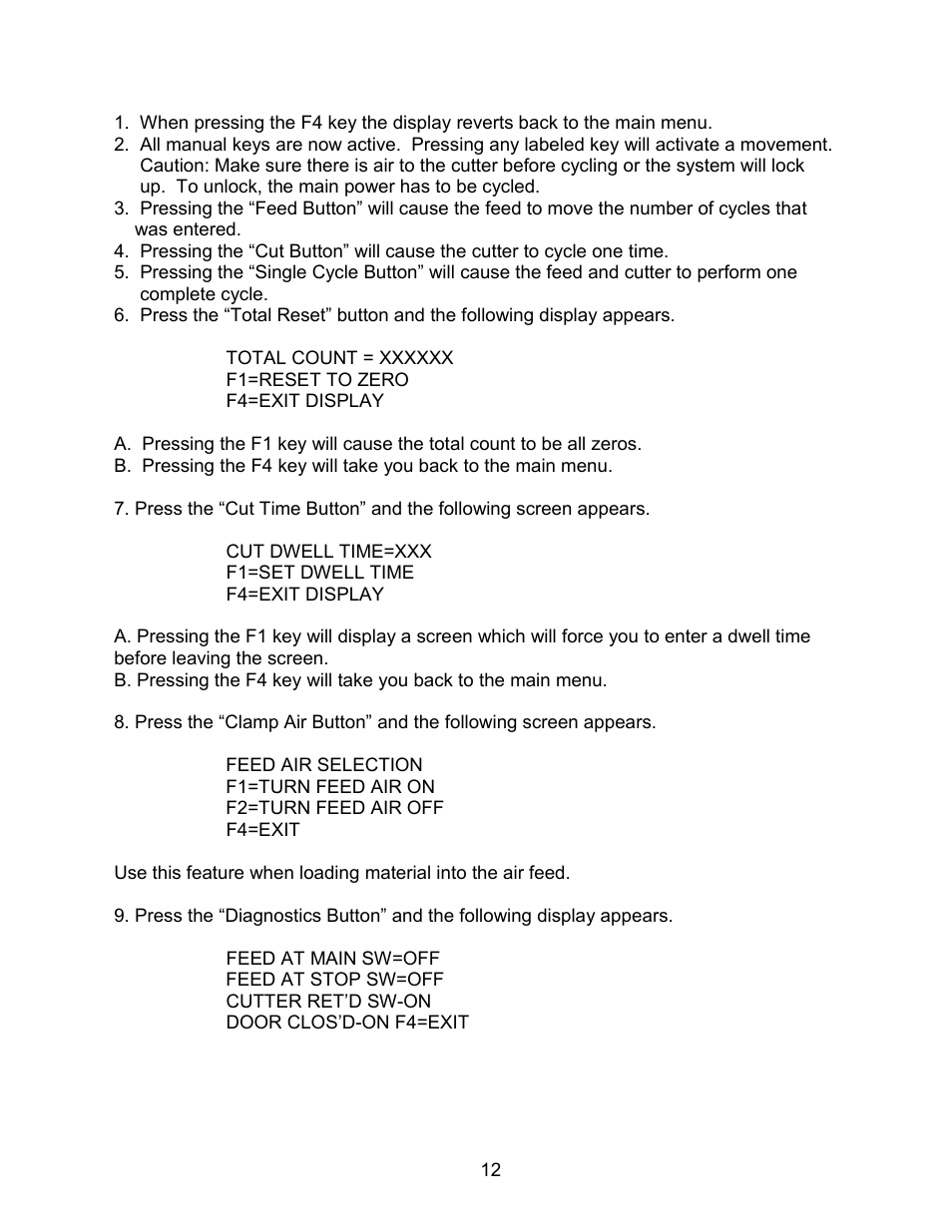 Rapid-Air AIR FEED / CUT-TO-LENGTH WITH KEYPAD User Manual | Page 13 / 21