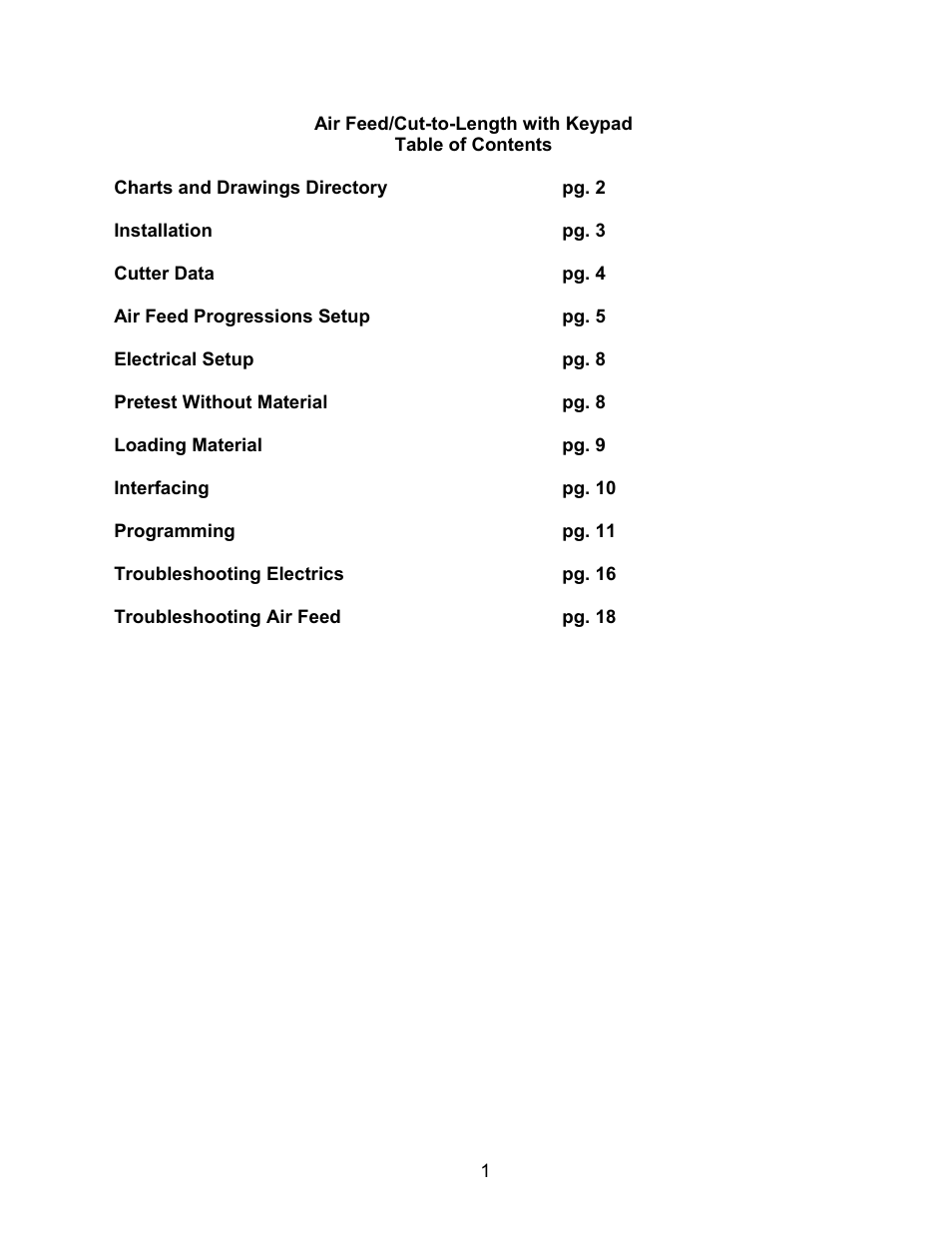 Rapid-Air AIR FEED / CUT-TO-LENGTH WITH KEYPAD User Manual | Page 2 / 21