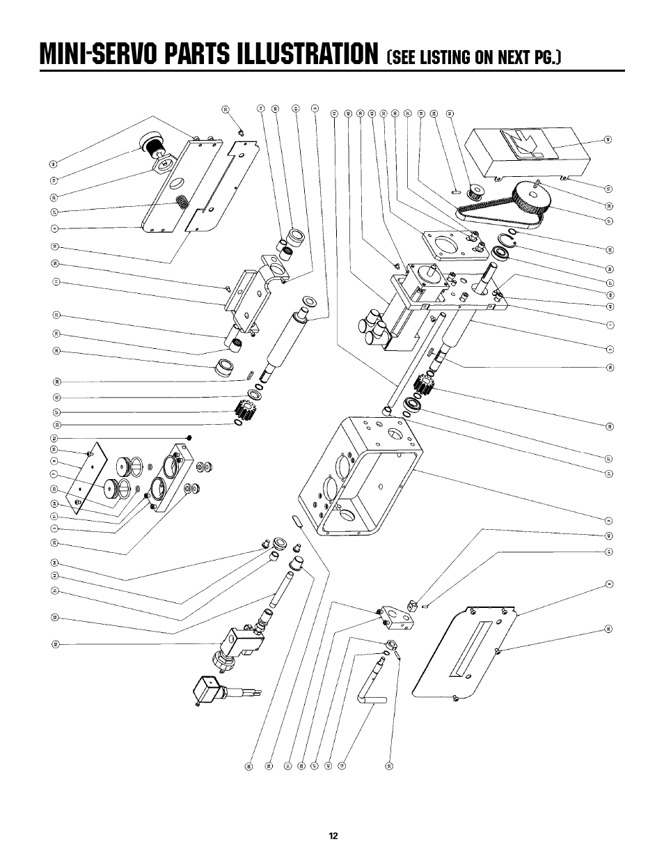 Mini-servo parts illustration | Rapid-Air MINI-SERVO FEED: MS2, MS4 & MS8. 115vac, 1ph, 60hz User Manual | Page 12 / 18