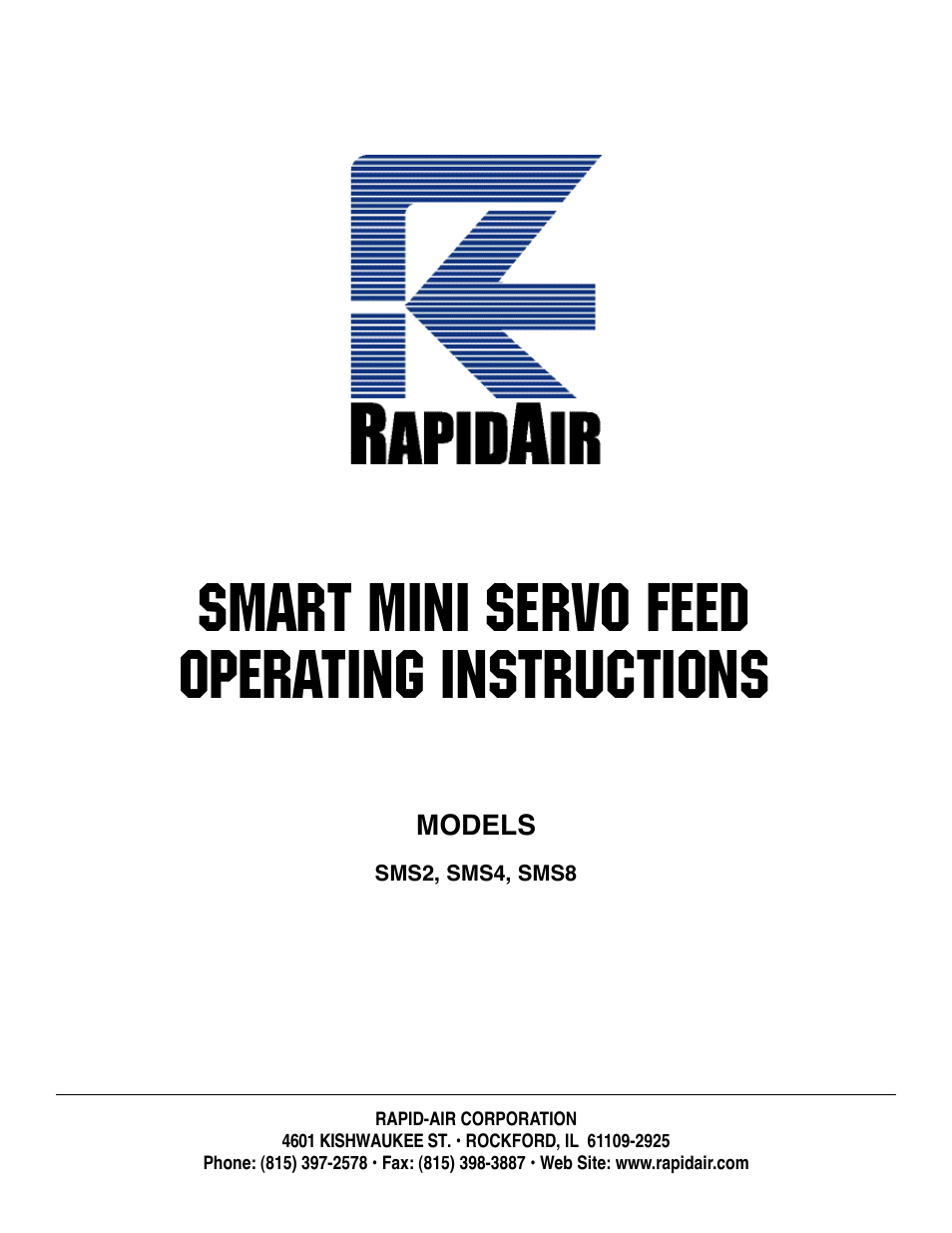 Rapid-Air SMART MINI-SERVO FEED: SMS2, SMS4, SMS8 User Manual | 20 pages