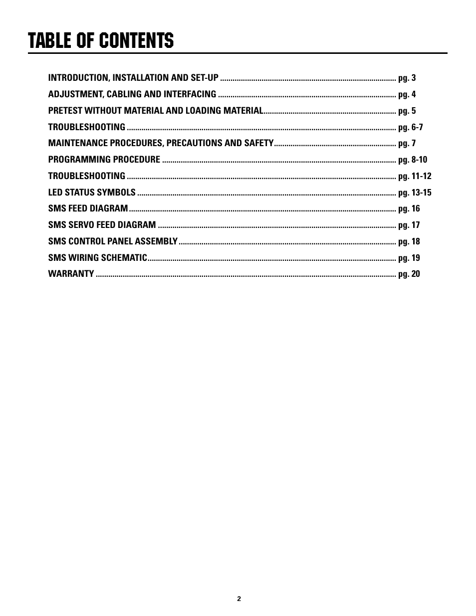 Rapid-Air SMART MINI-SERVO FEED: SMS2, SMS4, SMS8 User Manual | Page 2 / 20