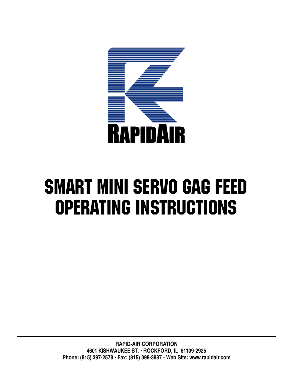 Rapid-Air SMART MINI-SERVO GAG FEED User Manual | 18 pages