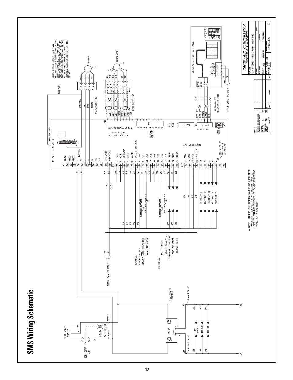 Sms w iring schematic | Rapid-Air SMART MINI-SERVO GAG FEED User Manual | Page 17 / 18