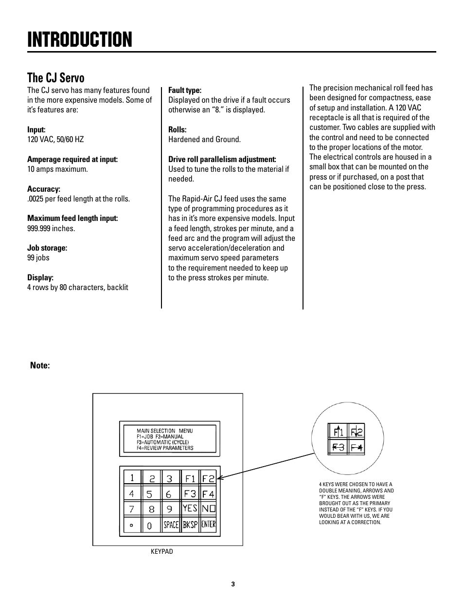 Introduction, The.cj.servo | Rapid-Air SERVO FEED: 104CJ, 108CJ, 106CJ, 112CJ User Manual | Page 3 / 16