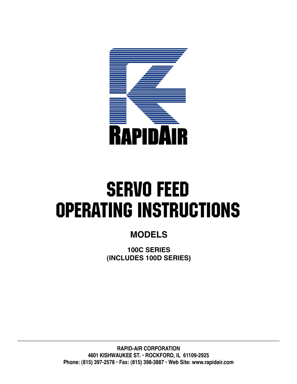 Rapid-Air SERVO FEED: 100C, 100D series User Manual | 37 pages