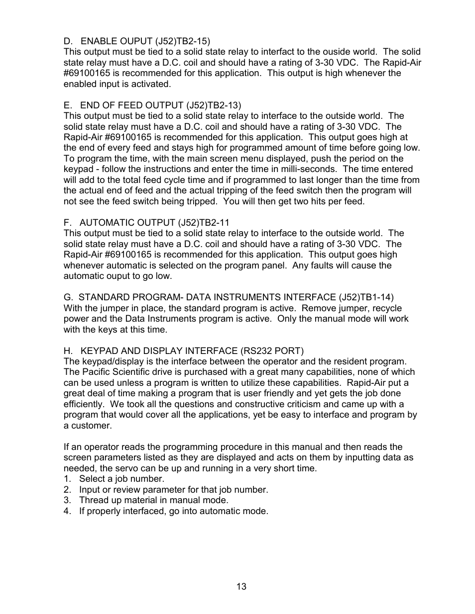 Rapid-Air SERVO FEED: 200T & TX User Manual | Page 14 / 44