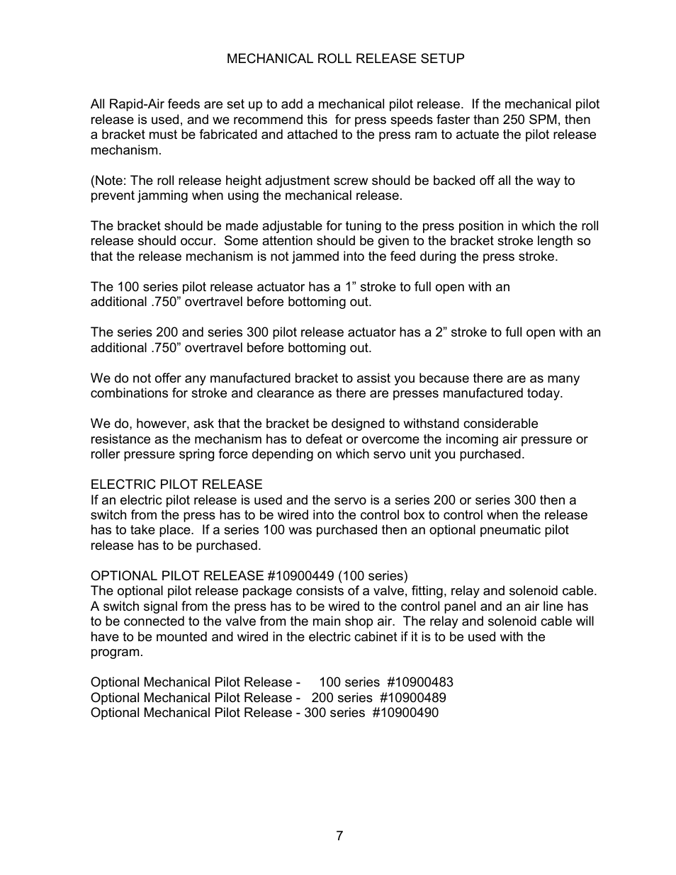 Rapid-Air SERVO FEED: 200T & TX User Manual | Page 8 / 44