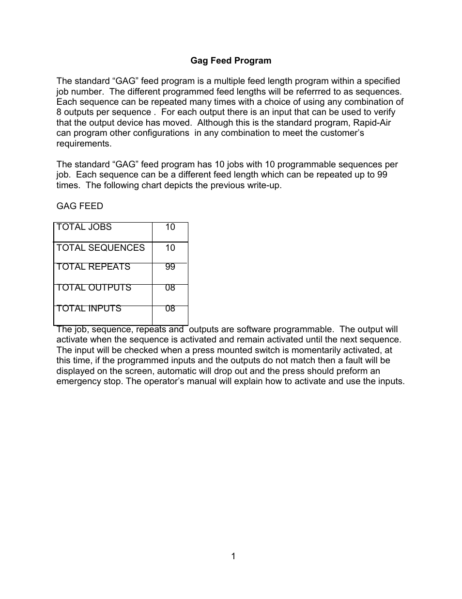 Rapid-Air SERVO FEED GAG FEED: 300 SERIES User Manual | Page 2 / 32
