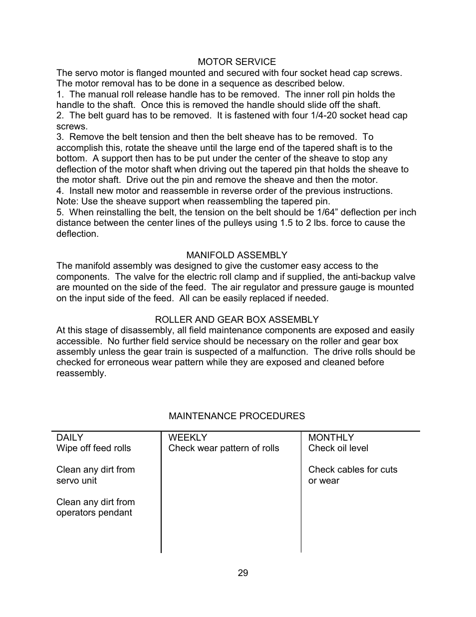 Rapid-Air SERVO FEED GAG FEED: 950 SERIES User Manual | Page 30 / 34