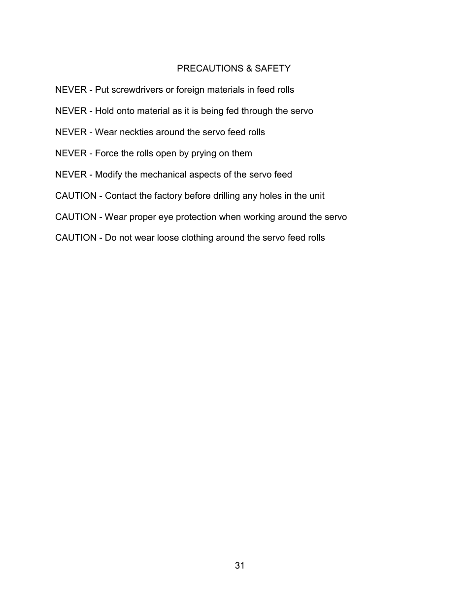 Rapid-Air SERVO FEED GAG FEED: 950 SERIES User Manual | Page 32 / 34