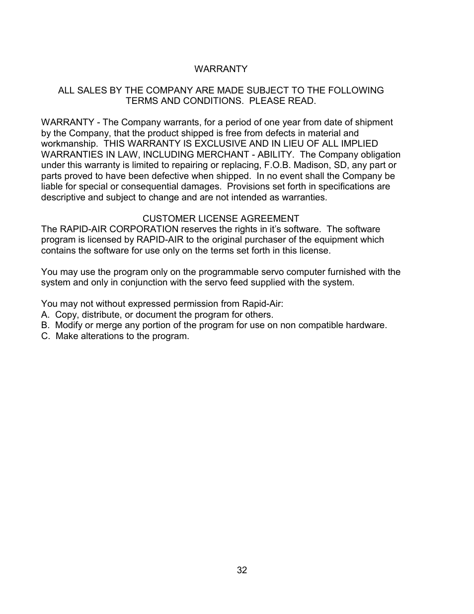 Rapid-Air SERVO FEED GAG FEED: 950 SERIES User Manual | Page 33 / 34