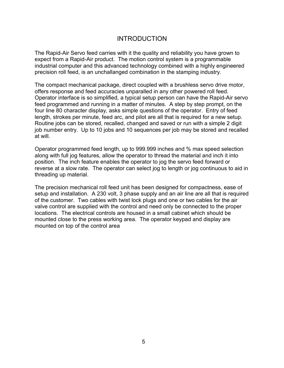 Rapid-Air SERVO FEED GAG FEED: 950 SERIES User Manual | Page 6 / 34