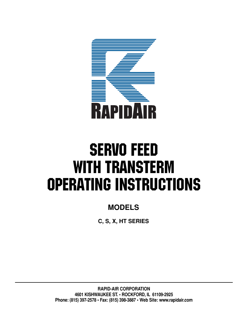 Rapid-Air SERVO FEED WITH TRANSTERM: C, S, X, HT SERIES User Manual | 33 pages