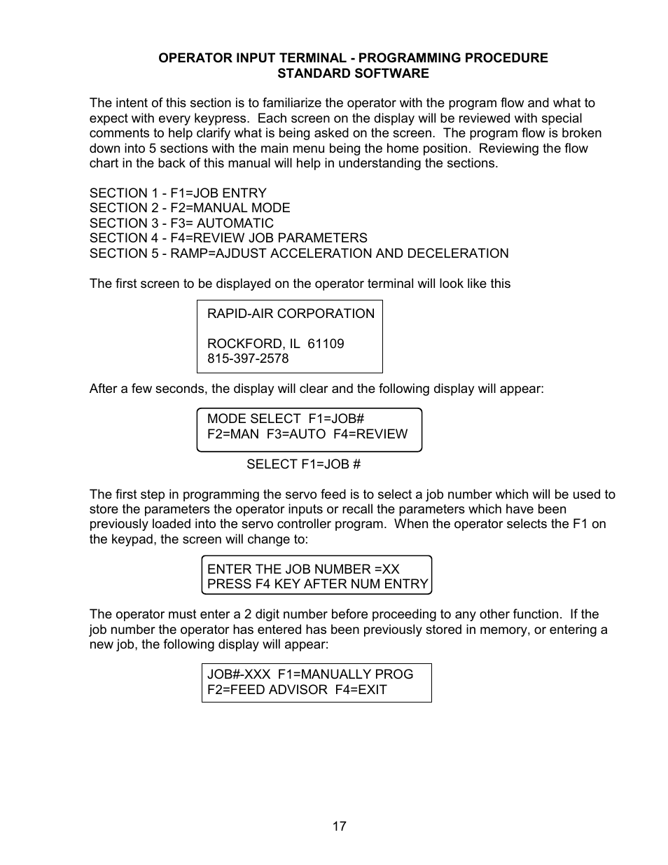 Rapid-Air SERVO FEED WITH TRANSTERM: C, S, X, HT SERIES User Manual | Page 18 / 33