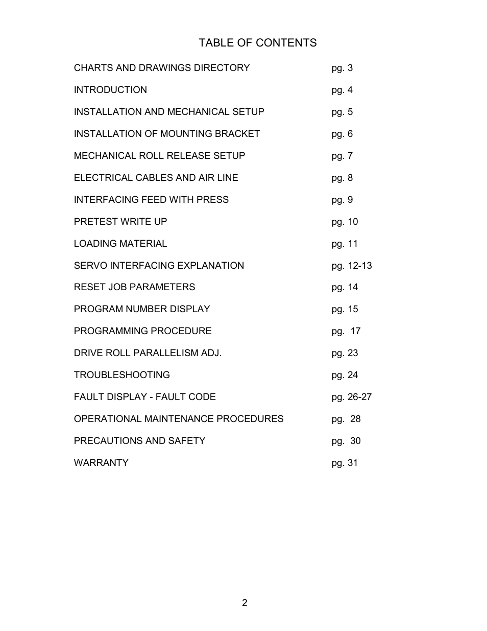 Rapid-Air SERVO FEED WITH TRANSTERM: C, S, X, HT SERIES User Manual | Page 3 / 33