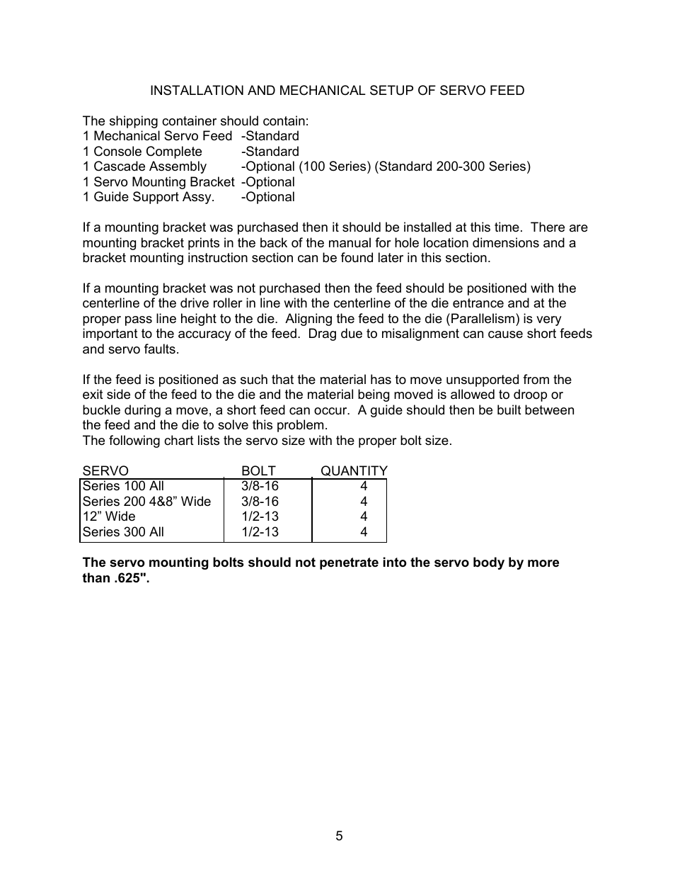 Rapid-Air SERVO FEED WITH TRANSTERM: C, S, X, HT SERIES User Manual | Page 6 / 33