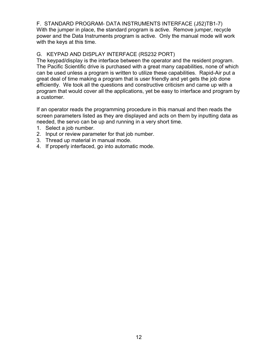 Rapid-Air SERVO FEED: KBX SERIES User Manual | Page 13 / 35