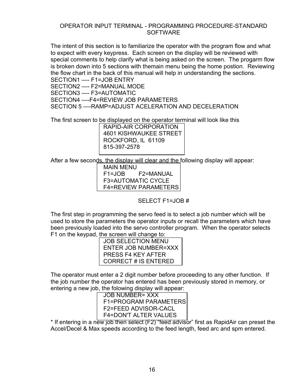 Rapid-Air SERVO FEED: KBX SERIES User Manual | Page 17 / 35