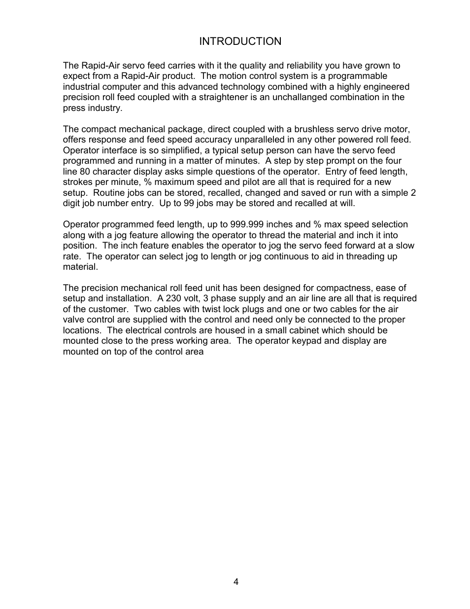 Rapid-Air SERVO FEED: KBX SERIES User Manual | Page 5 / 35