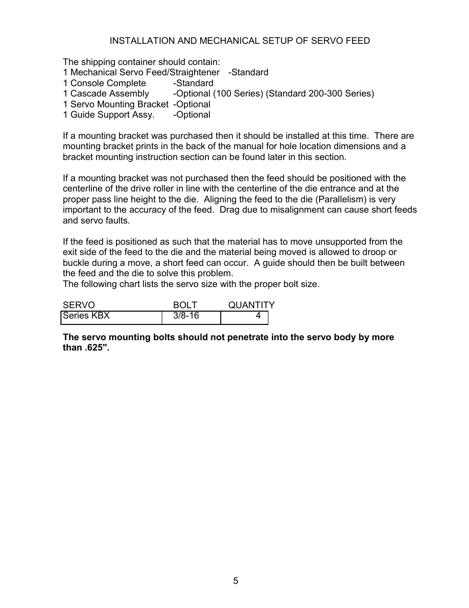 Rapid-Air SERVO FEED: KBX SERIES User Manual | Page 6 / 35