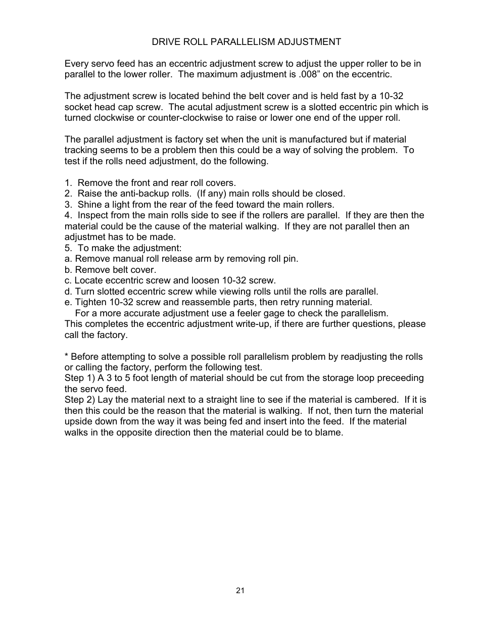 Rapid-Air SERVO FEED WITH CUT-TO-LENGTH: 100, 200 & 300 SERIES User Manual | Page 22 / 41