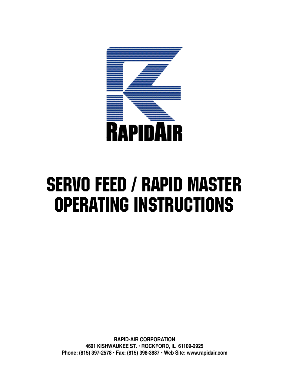 Rapid-Air SERVO FEED / RAPID MASTER User Manual | 26 pages