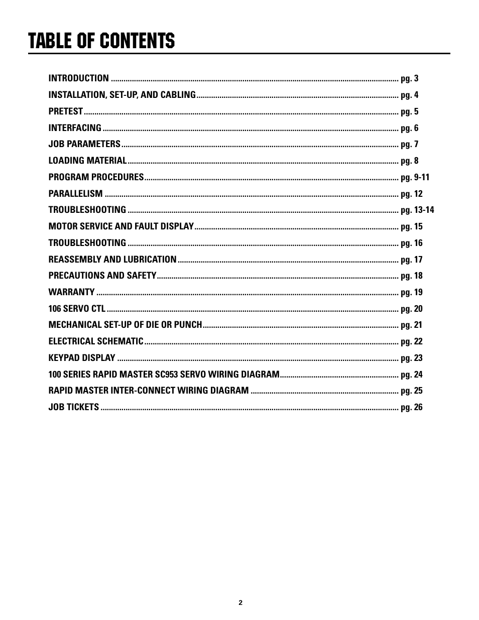 Rapid-Air SERVO FEED / RAPID MASTER User Manual | Page 2 / 26