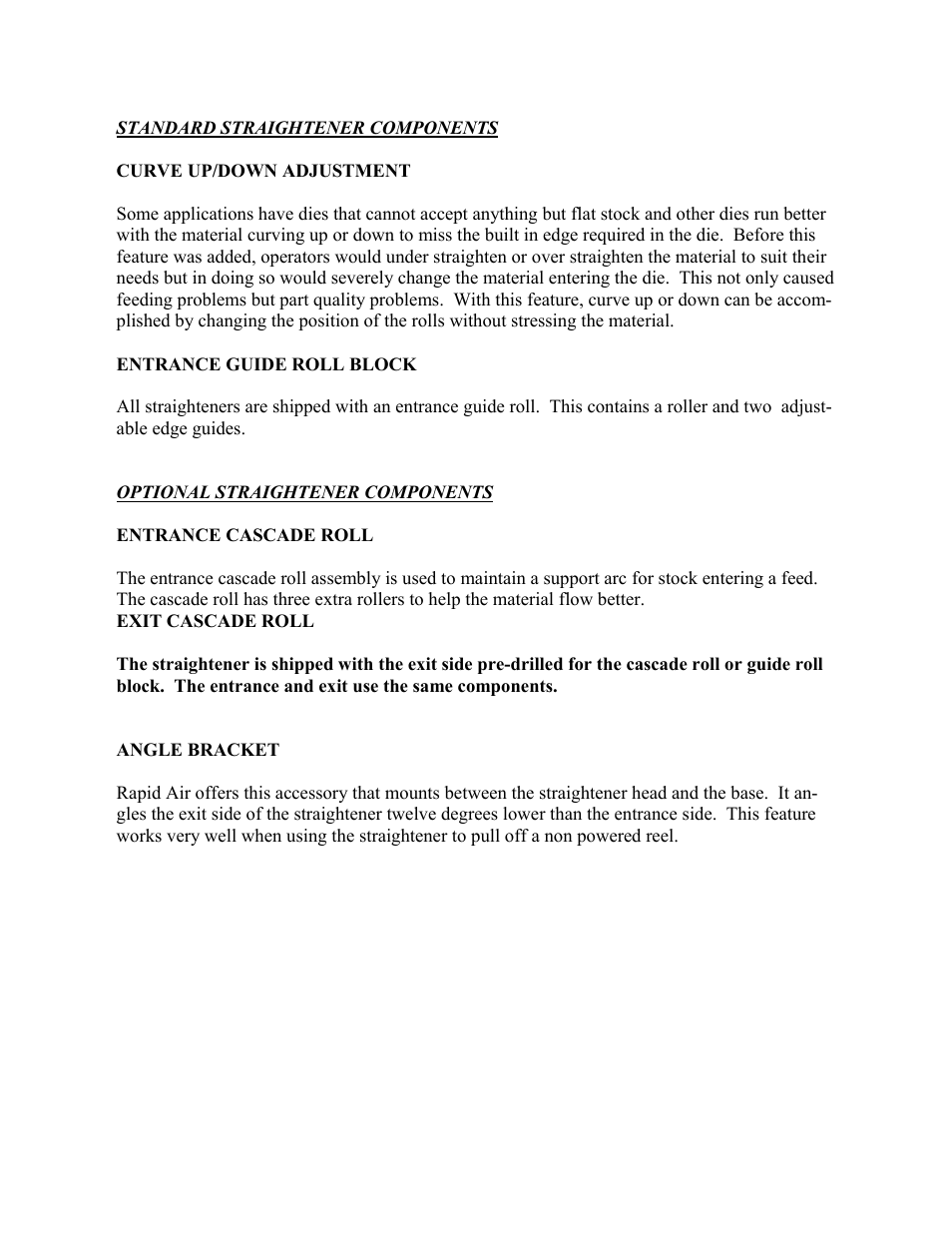 Rapid-Air STRAIGHTENER: SBX, SCX & SD SERIES User Manual | Page 13 / 41