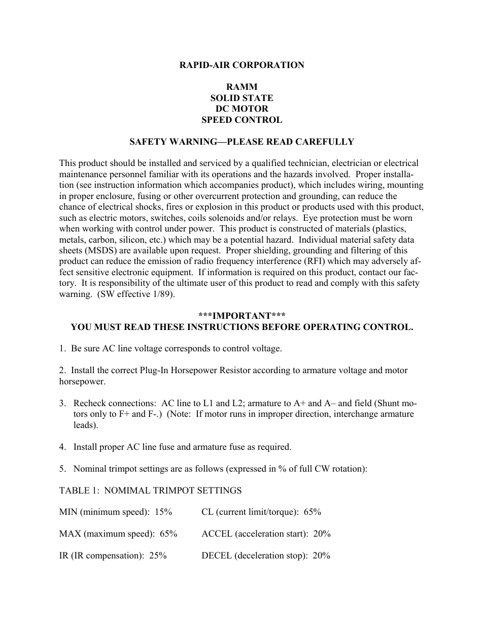 Rapid-Air STRAIGHTENER: SBX, SCX & SD SERIES User Manual | Page 20 / 41