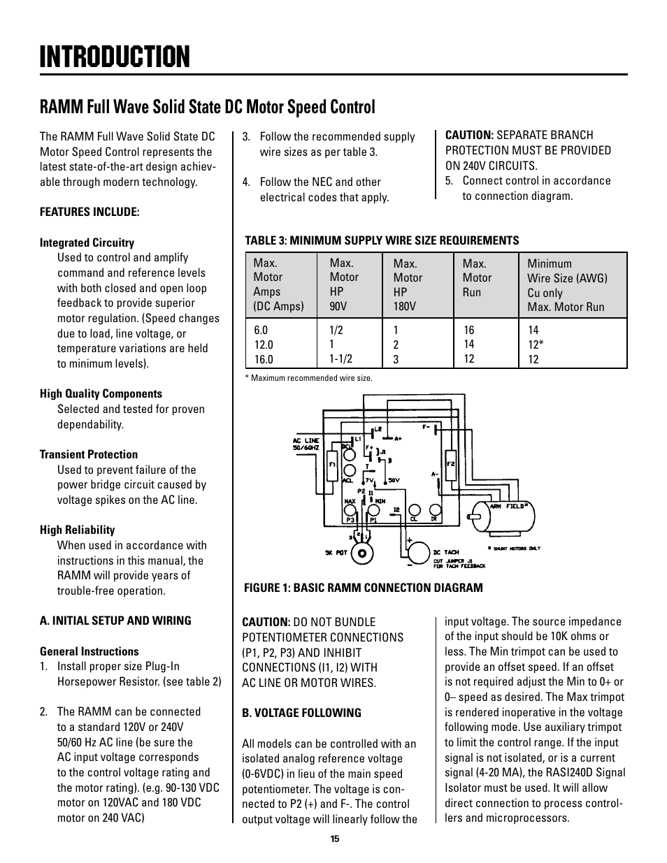 Introduction, Ramm full wave solid state dc motor speed control | Rapid-Air STRAIGHTENER: SC SERIES User Manual | Page 15 / 25