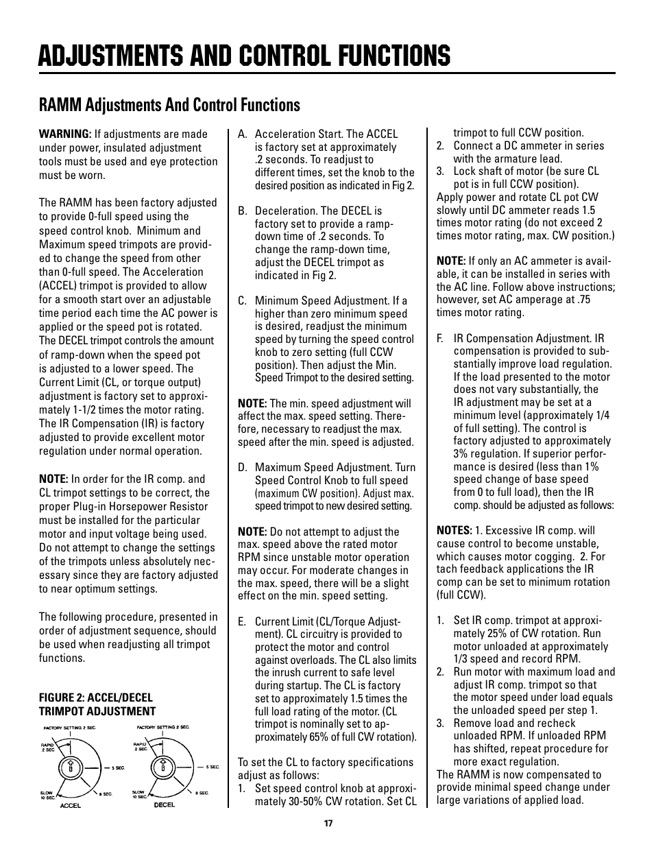 Adjustments and control functions, Ramm adjustments and control functions | Rapid-Air STRAIGHTENER: SC SERIES User Manual | Page 17 / 25