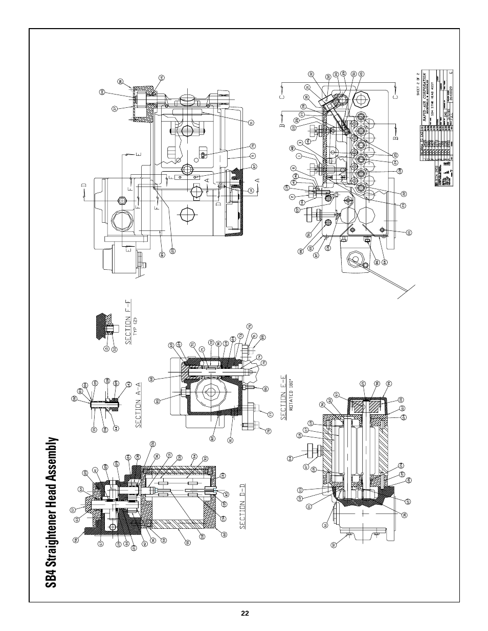 Sb4 straightener head assembly | Rapid-Air STRAIGHTENER and PUSHBUTTON RAPID-ROLL: SC SERIES User Manual | Page 22 / 44