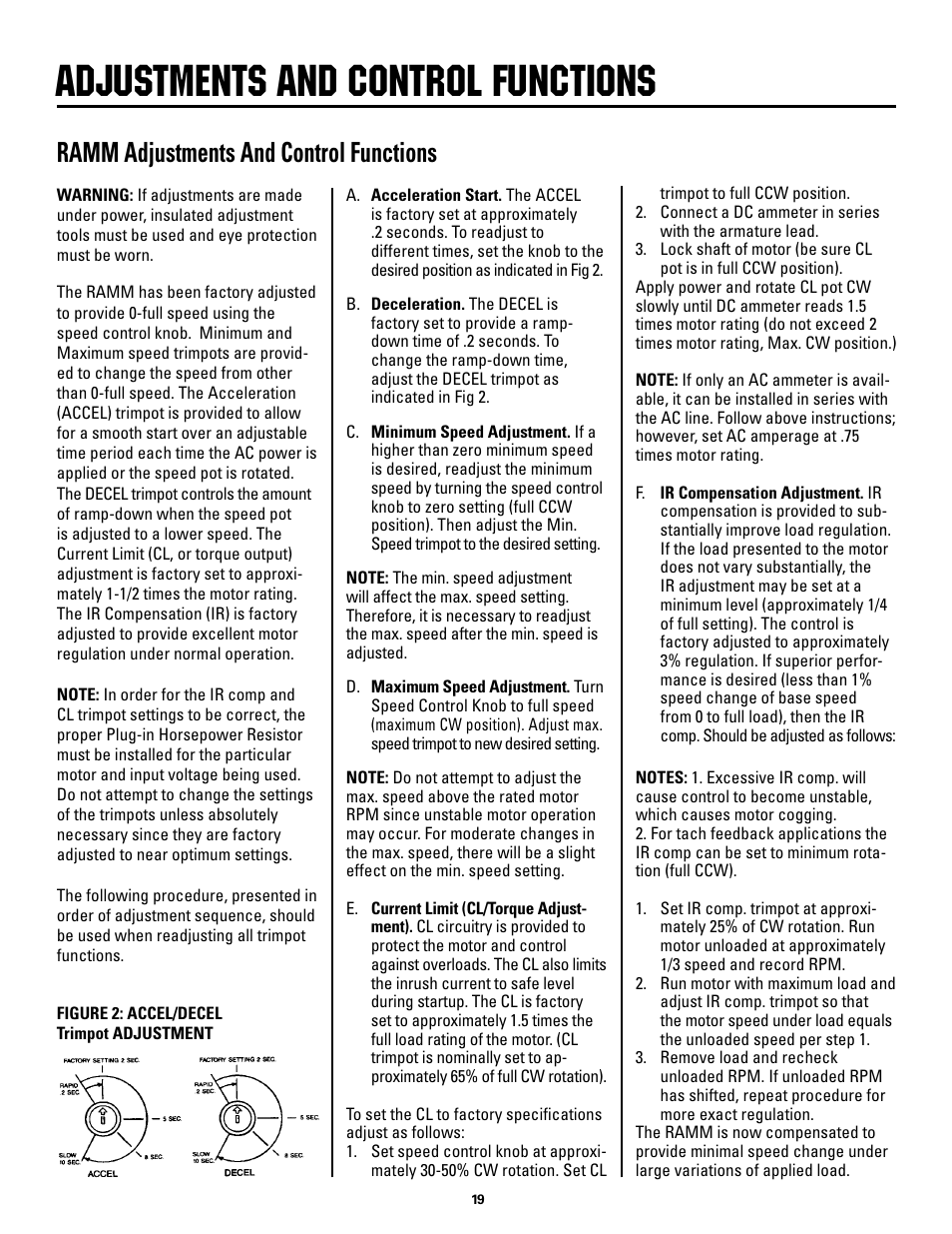 Adjustments and control functions, Ramm adjustments and control functions | Rapid-Air STRAIGHTENER / RAPID-ROLL: SA3 - SD with compact control User Manual | Page 19 / 38