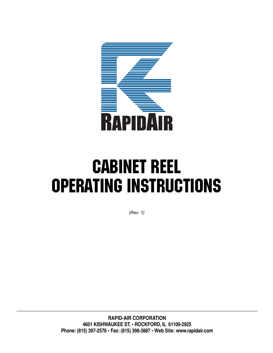 Rapid-Air CABINET REEL User Manual | 19 pages