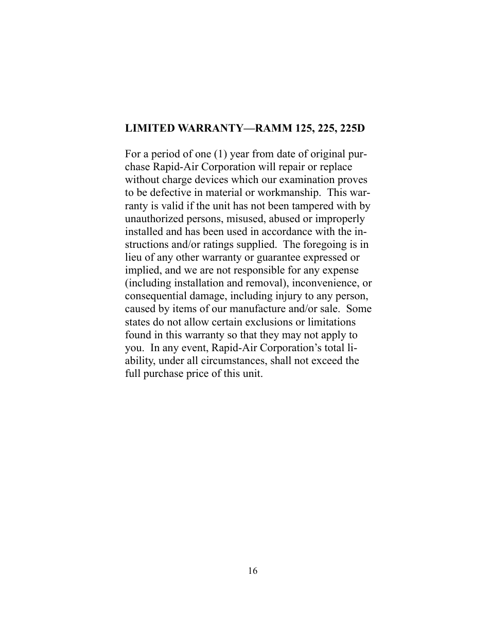 Rapid-Air CABINET REEL: R50, R60 & R70 SERIES User Manual | Page 17 / 19