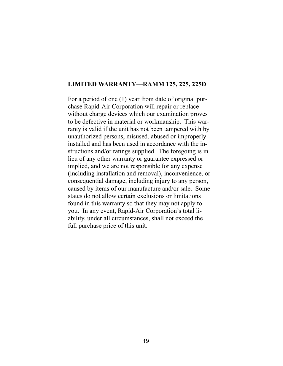 Rapid-Air CABINET REEL WITH DISPLAY KEYPAD User Manual | Page 19 / 20