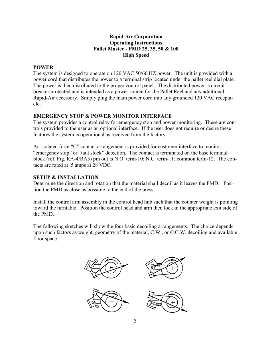 Rapid-Air PALLET MASTER (PMD) HIGH SPEED: 35, 50 & 100 SERIES User Manual | Page 2 / 21