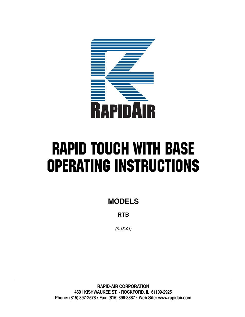 Rapid-Air RAPID TOUCH WITH BASE: RTB User Manual | 6 pages