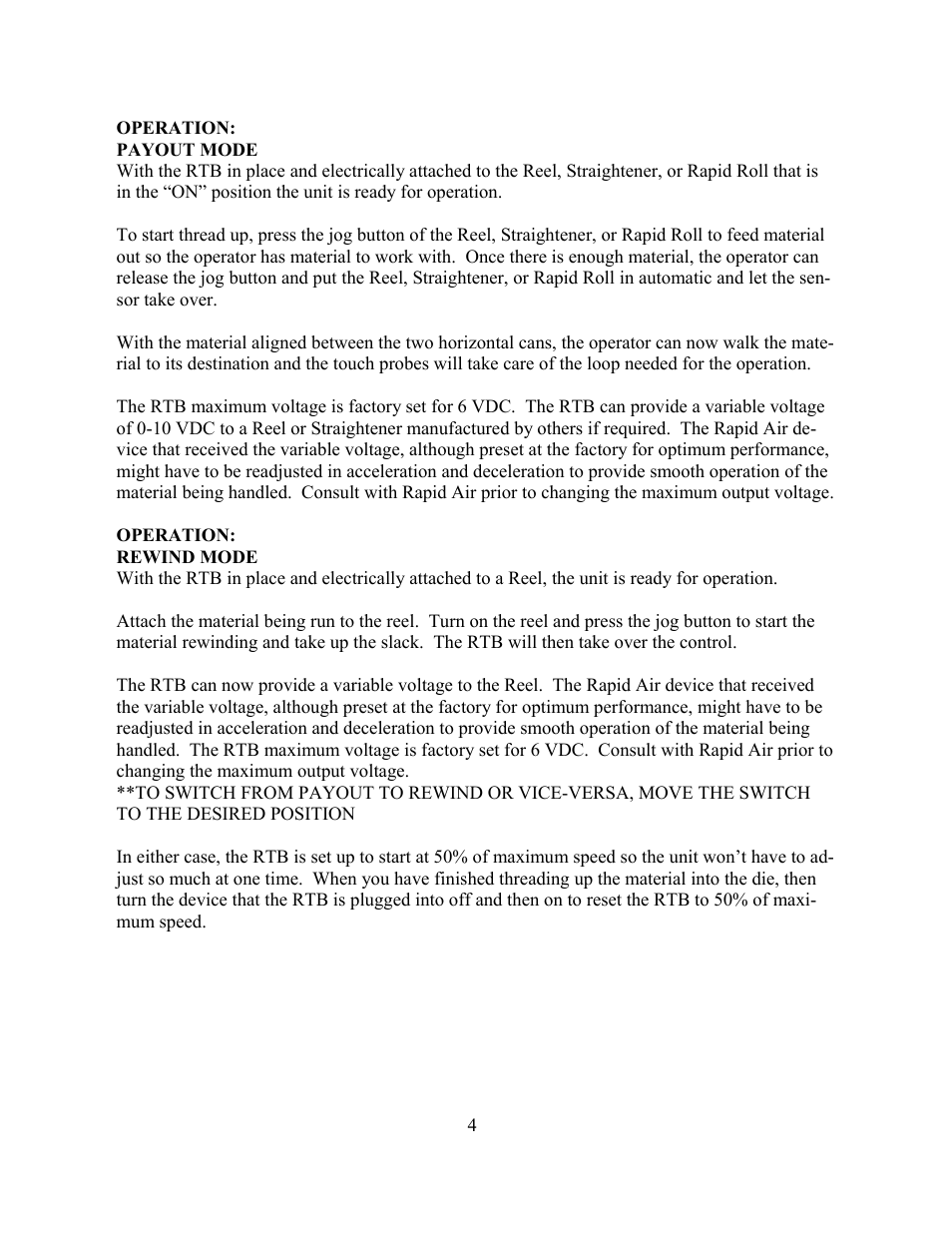 Rapid-Air RAPID TOUCH WITH BASE: RTB User Manual | Page 4 / 6