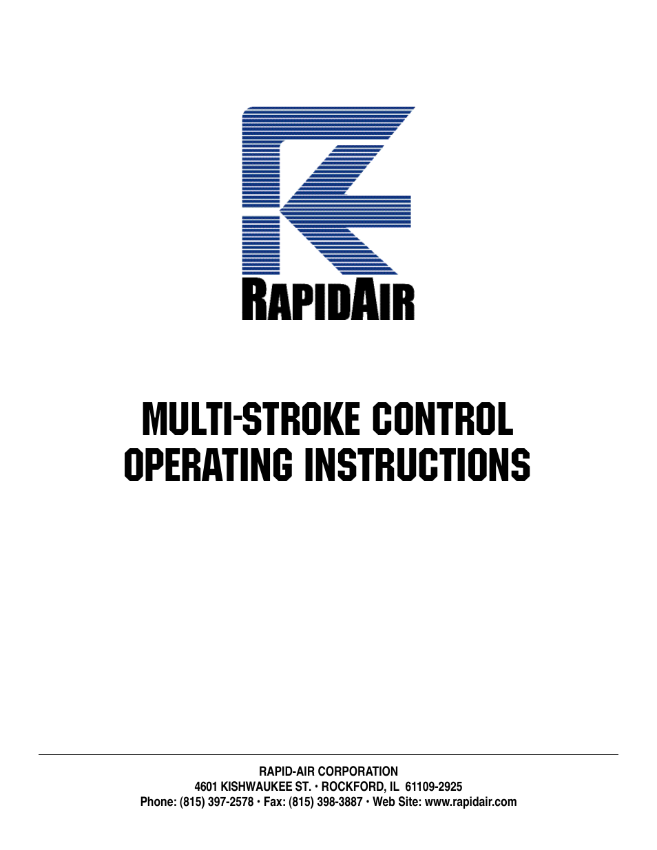 Rapid-Air MULTI-STROKE CONTROL User Manual | 10 pages