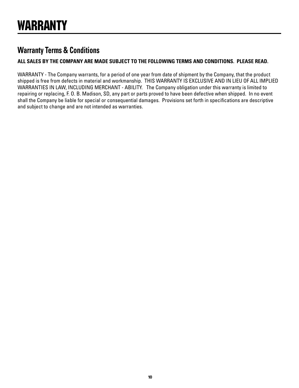 Warranty, Warranty.terms.&.conditions | Rapid-Air MULTI-STROKE CONTROL User Manual | Page 10 / 10