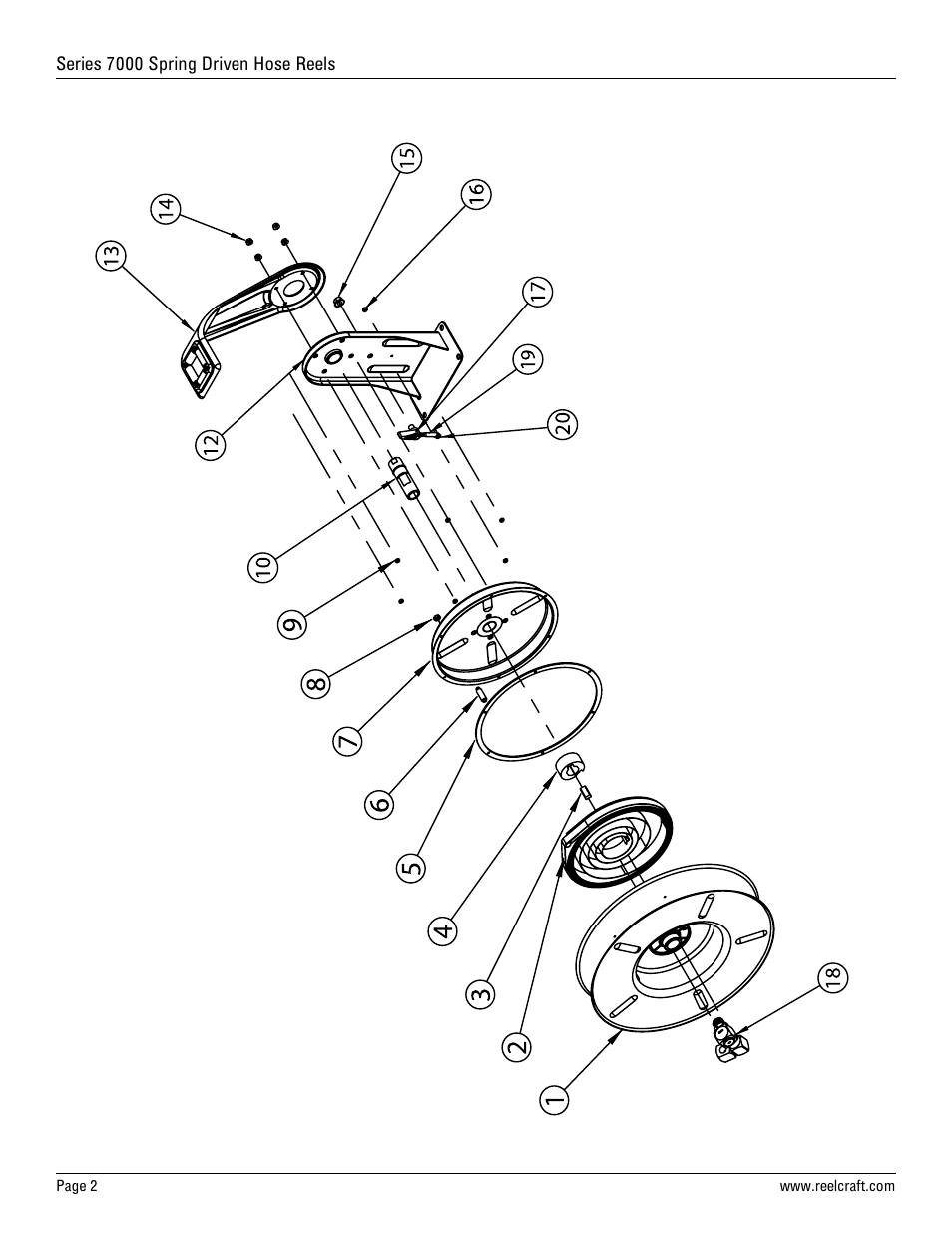 Reelcraft Series 7000 Spring Driven Hose Reels (For Diesel Exhaust Fluid (DEF) URxxxxOLB) User Manual | Page 2 / 3