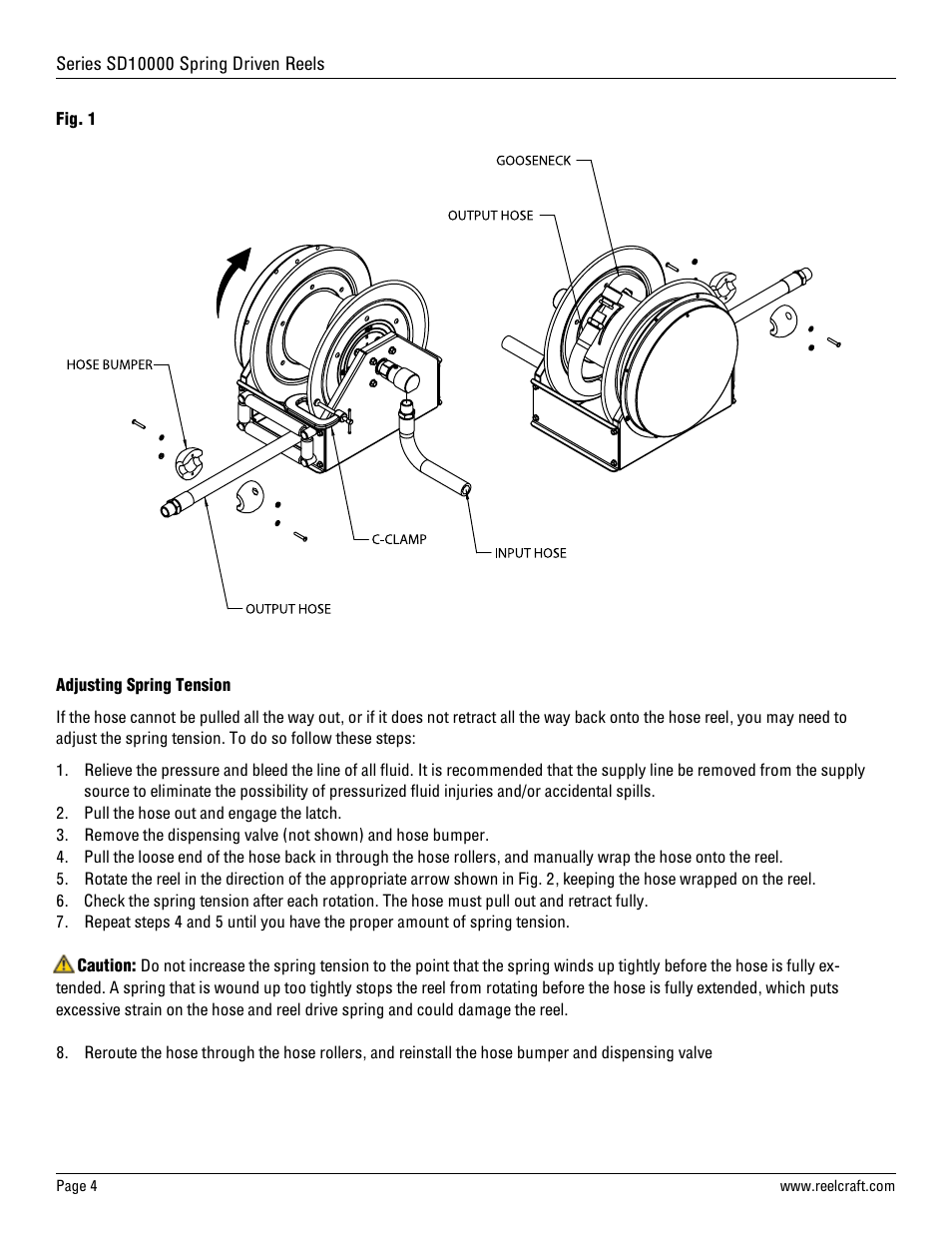 Reelcraft Series SD10000 Spring Driven Reels User Manual | Page 4 / 9