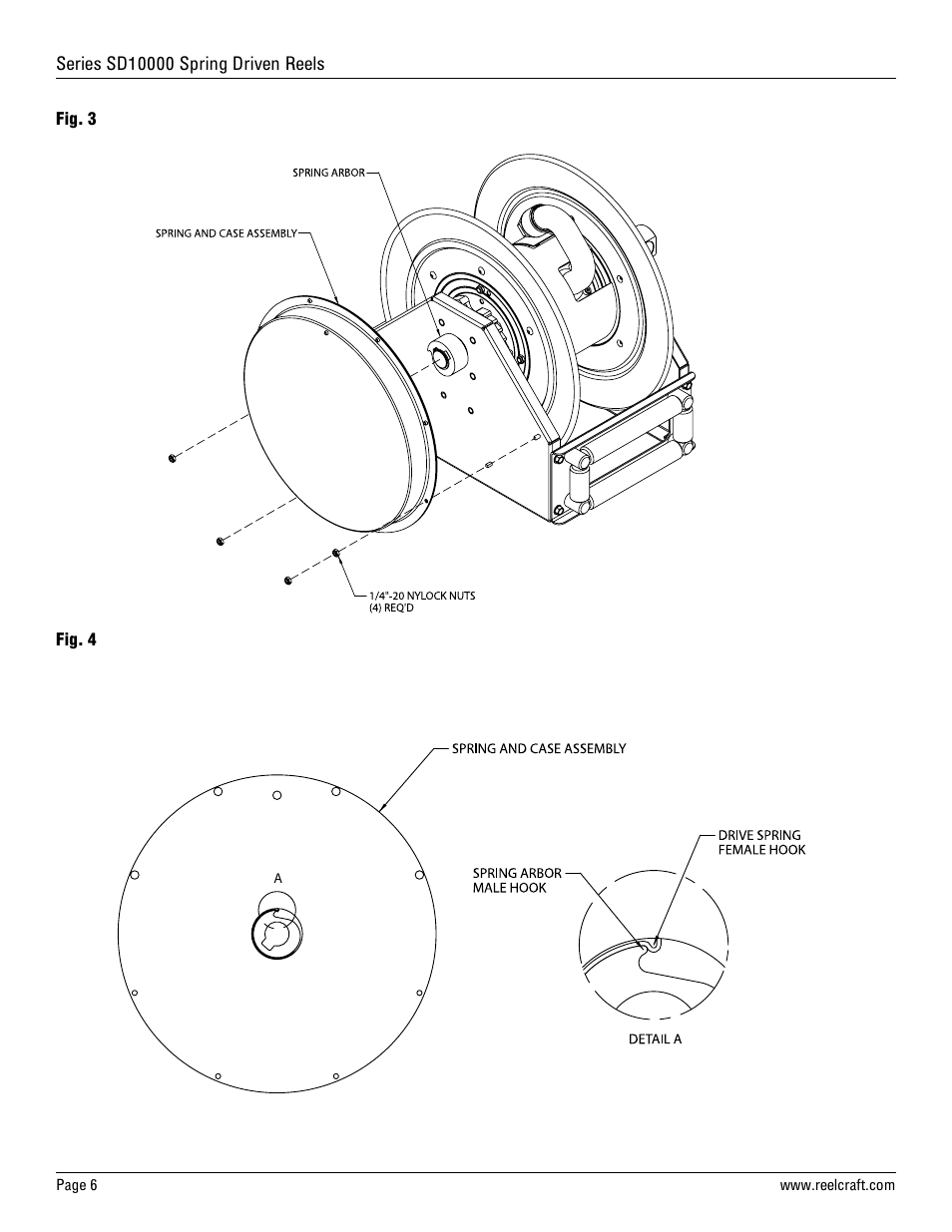 Reelcraft Series SD10000 Spring Driven Reels User Manual | Page 6 / 9