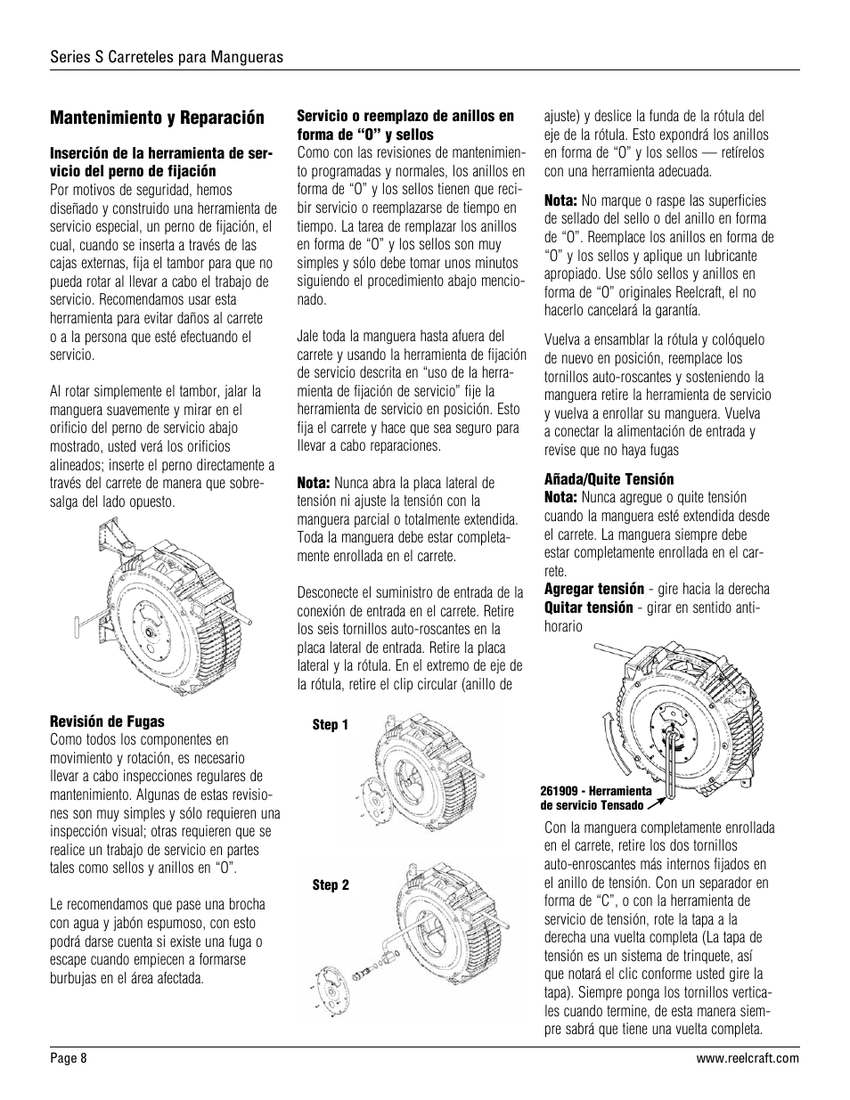 Reelcraft Series S Spring Driven Hose Reels User Manual | Page 8 / 15