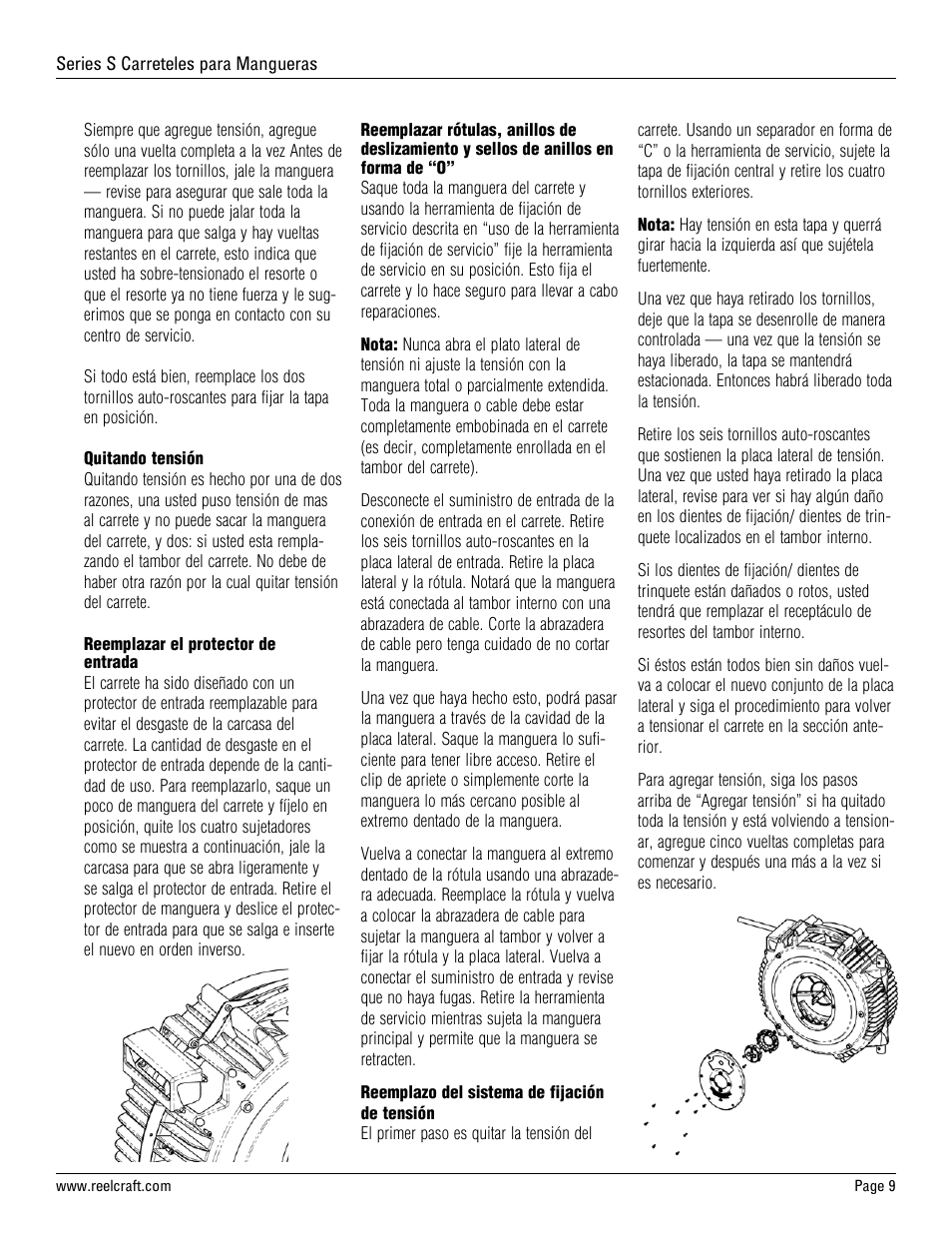 Reelcraft Series S Spring Driven Hose Reels User Manual | Page 9 / 15