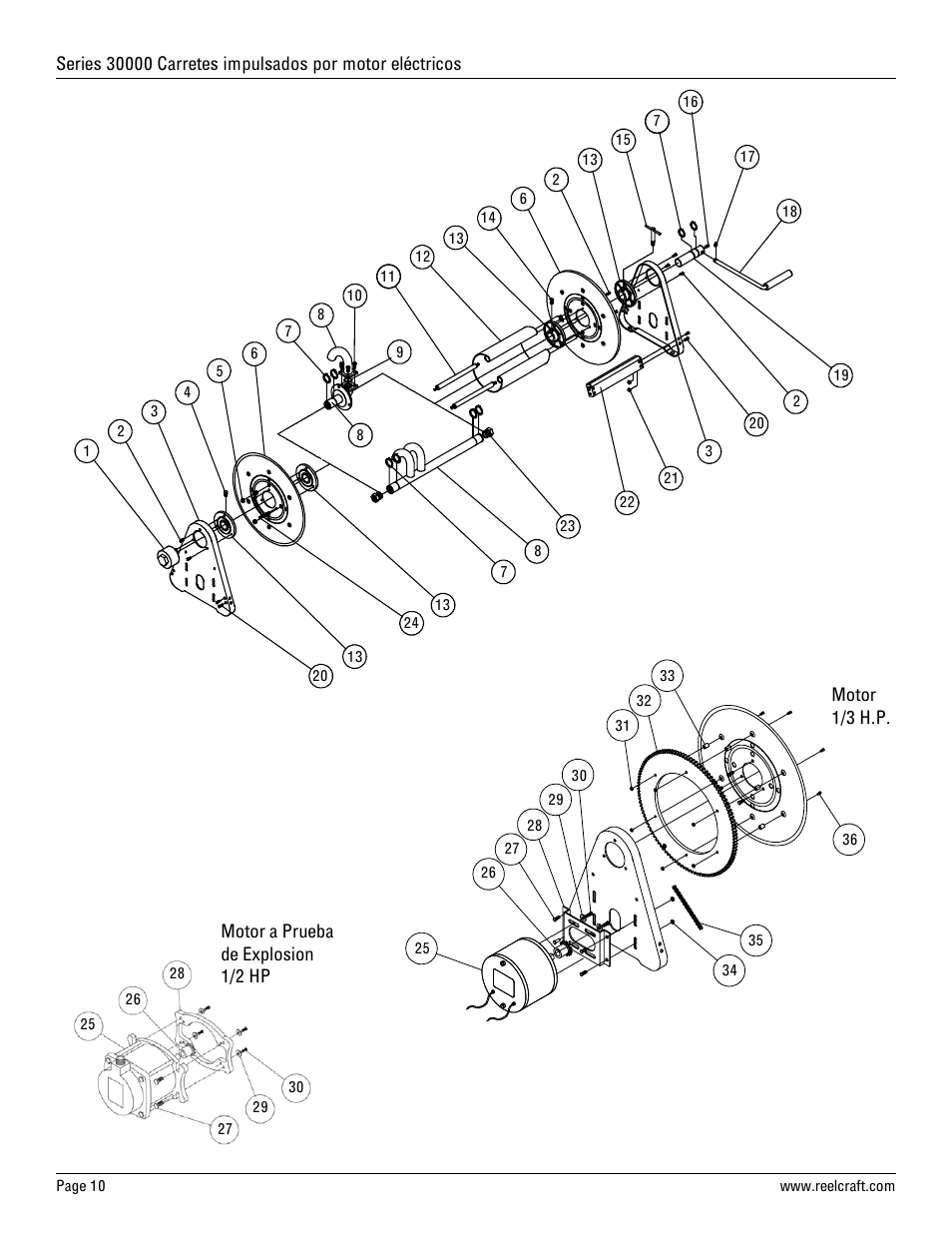 Reelcraft Series 30000 Electric Motor Driven Reels (EAxxxxxMxxD, EAxxxxxLxxD) User Manual | Page 10 / 18