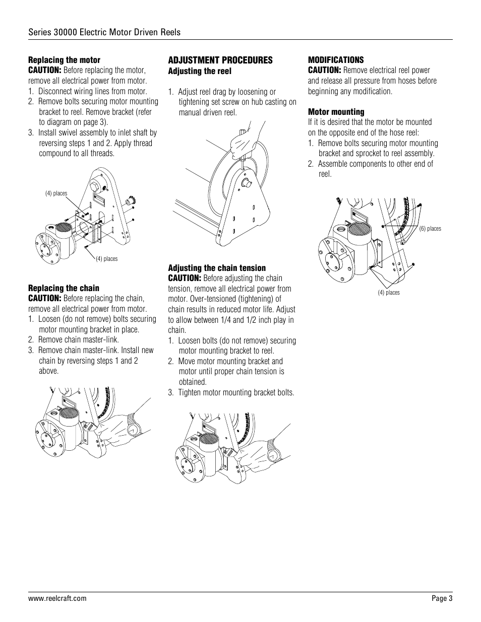 Reelcraft Series 30000 Electric Motor Driven Reels (EAxxxxxMxxD, EAxxxxxLxxD) User Manual | Page 3 / 18